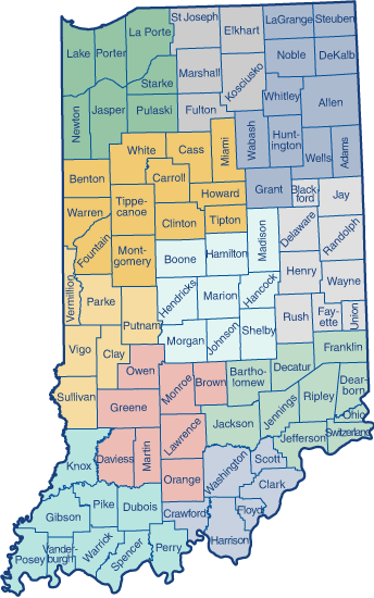 Counties Of Indiana Map World Of Light Map 5443