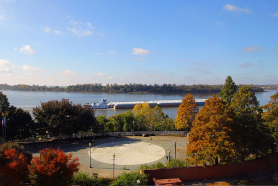 Barge on the Ohio River by Evansville, Indiana